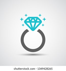 Diamond engagement ring icon