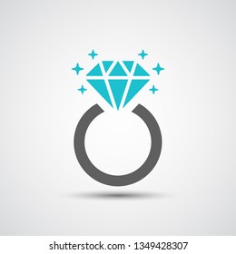 Diamond engagement ring icon
