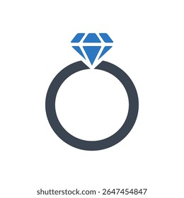 A diamond engagement ring icon