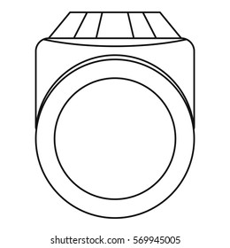 Diamond engagement ring icon. Outline illustration of diamond engagement ring vector icon for web