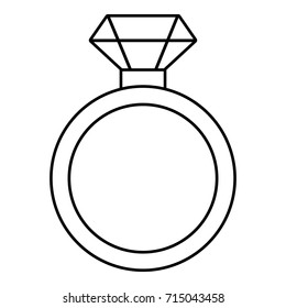 Diamond engagement ring icon. Outline illustration of diamond engagement ring vector icon for web design isolated on white background