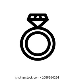Diamond engagement ring icon, vector illustration. Flat design style. vector diamond engagement ring icon illustration isolated on white background, diamond engagement ring icon Eps10. 