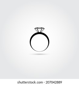 Diamond engagement ring icon - Vector