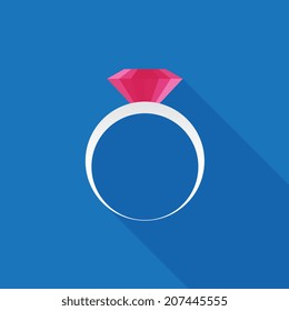 Diamond engagement ring icon - Vector