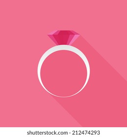Diamond engagement ring icon - Vector
