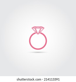 Diamond engagement ring icon - Vector