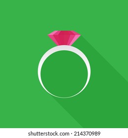 Diamond engagement ring icon - Vector