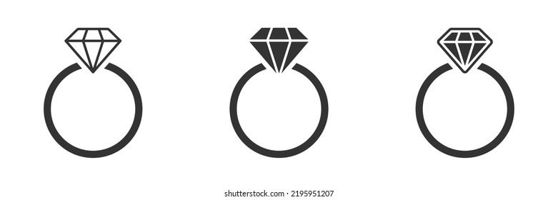 Diamond engagement ring icon. Ring diamond icon. Vector illustration.