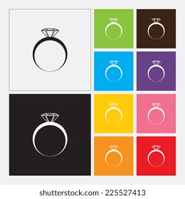 Diamond engagement ring icon - Vector