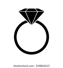 Diamond engagement ring icon - Vector