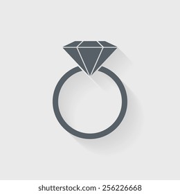Diamond engagement ring icon - Vector