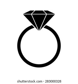Diamond engagement ring icon - Vector