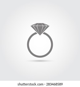 Diamond engagement ring icon - Vector