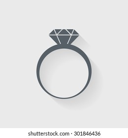 Diamond engagement ring icon - Vector