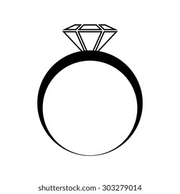 Diamond engagement ring icon - Vector