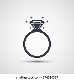 Diamond engagement ring icon - Vector