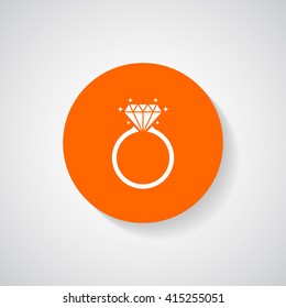Diamond engagement ring icon - Vector