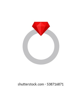 Diamond engagement ring icon - Vector