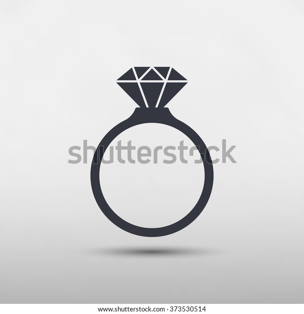 Diamond engagement ring\
icon - Vector