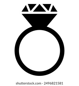 Icono de anillo de compromiso de diamantes, anillo de boda de diamantes