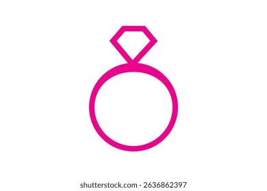 Diamond engagement ring icon. Wedding ring icon. Jewelry and marriage Gemstone rings symbol collection. Ring With Diamond Icon, Vector Illustration.