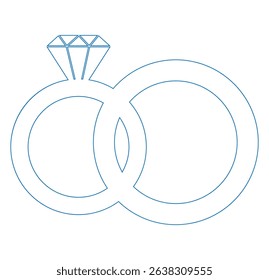 Diamond engagement ring icon, diamond wedding ring. white background. EPS 10 