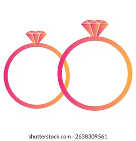 Diamond engagement ring icon, diamond wedding ring. white background. EPS 10 