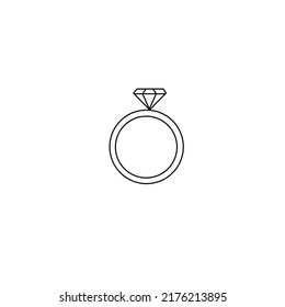 diamond engagement ring on white background