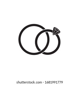 Symbol für Diamantring-Vektorillustration