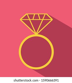 Diamond engagement ring vector illustration