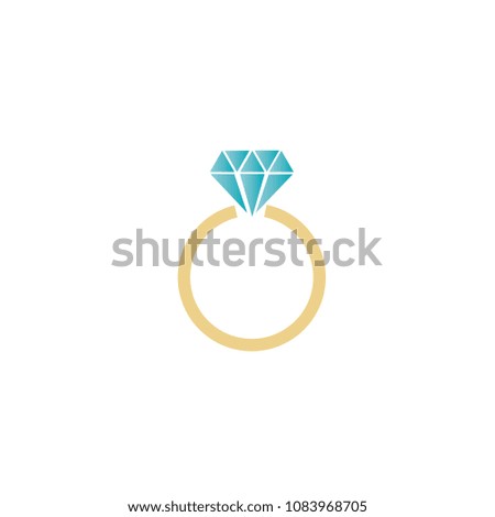 Diamond engagement ring vector sign