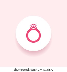 Diamond engagement ring or wedding ring Icon. Vector illustration EPS 10.