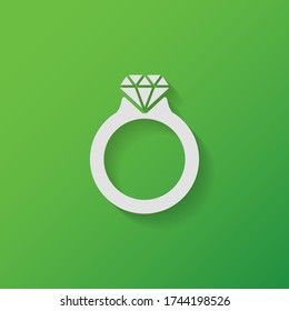 Diamond engagement ring or wedding ring Icon. Vector illustration EPS 10.