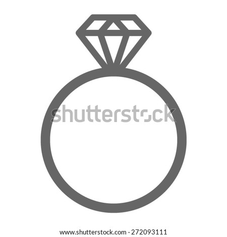 Diamond engagement ring or wedding ring line art vector icon for websites