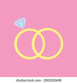 diamond engagement rings wedding in vector