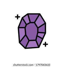Diamond esoteric icon. Simple color with outline vector elements of esoteric icons for ui and ux, website or mobile application