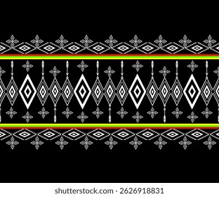 diamond ethnic black and white pattern, 