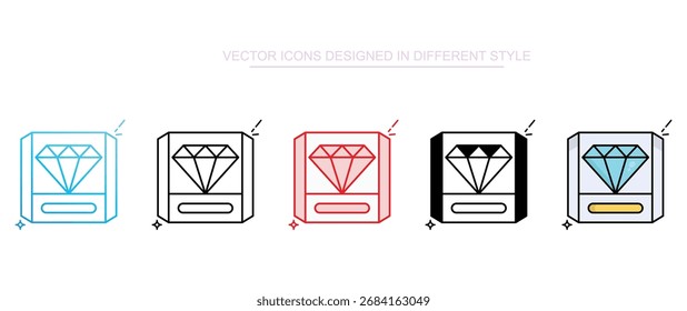 Diseño del icono de la exposición del diamante con el fondo blanco