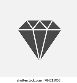 diamond expensive crystal stone vector icon gray 