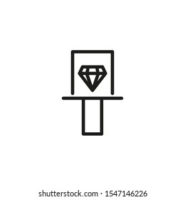 Diamond exposition line icon. Diamond, exhibition, jewelry. Museum concept. Vector illustration can be used for topics like art, culture, tourism