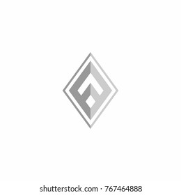 Diamond F FF Logo Vector