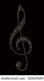 Diamond F key, violin key, gray crystal