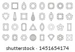 Diamond faceting thin line icon set. Gem collection of simple outline signs. Jewel symbol in linear style. Crystal, gemstone black contour icons design. Isolated on white concept vector Illustration