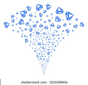 Diamond festive fountain. Vector illustration style is flat iconic symbols. Object fountain done from random pictographs as diamond fireworks.