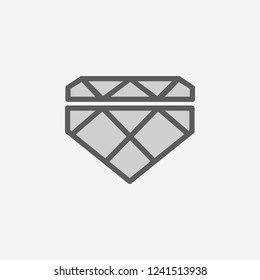 diamond field outline icon. Element of 2 color simple icon. Thin line icon for website design and development, app development. Premium icon