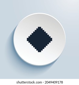 diamond fill pixel art icon design. Button style circle shape isolated on white background. Vector illustration