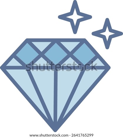 Diamond Filled Blue Tone Icon
