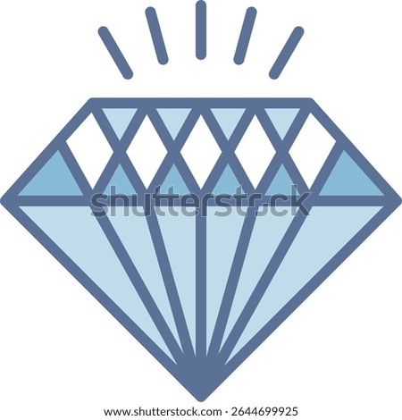 Diamond Filled Blue Tone Icon