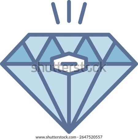 Diamond Filled Blue Tone Icon