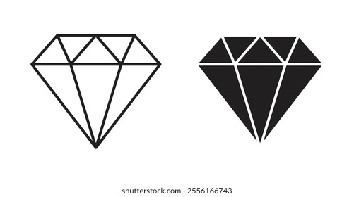 Diamond Filled flat icons set for apps and web ui designs.